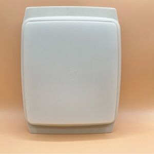 Tupperware Deviled Egg Carrier Beige White Plastic Double Tray Vintage 723-3
